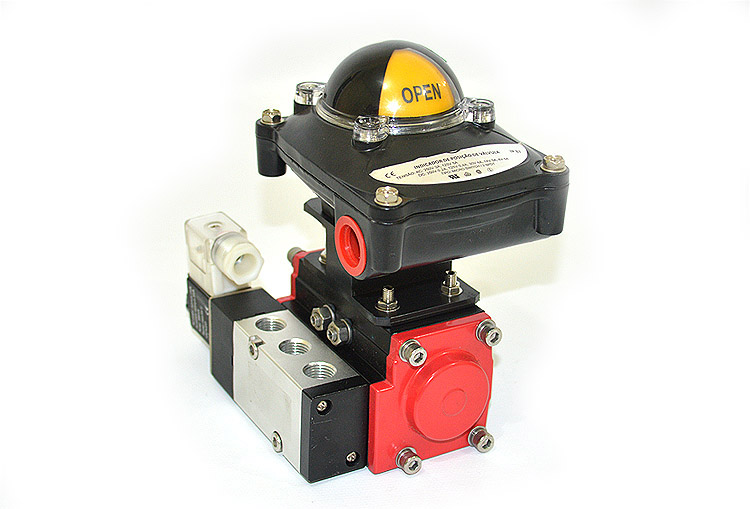 Atuador pneumático com solenoide e indicador de posição da linha Bueu